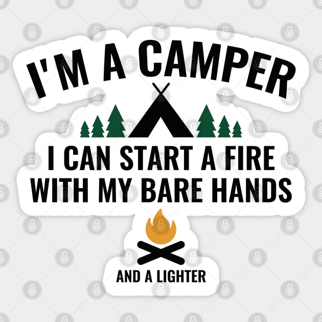 I'm A Camper Sticker by AmazingVision